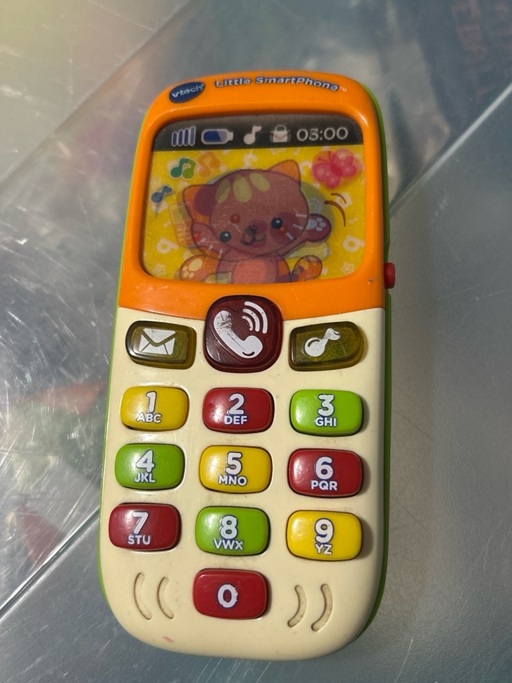 Interactive Kids Toy Phone in Orange, Green, Cream